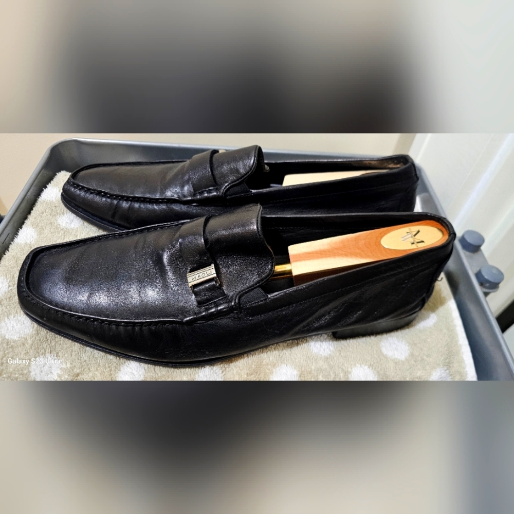 Bruno Magli Black Leather Loafers for Men - Picture 10 of 12
